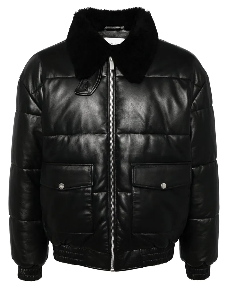 Drôle de Monsieur Le Blouson Jacke aus Leder - Schwarz Schwarz