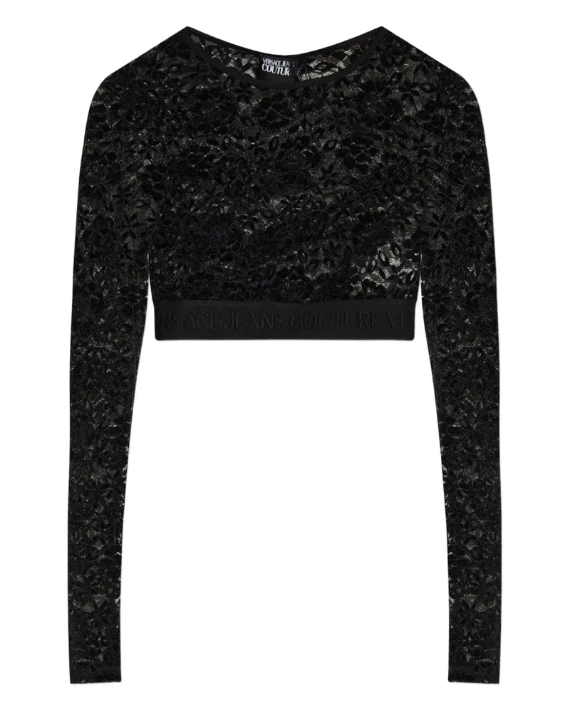 Versace Jeans Oberteil mit Spitze - Schwarz Schwarz