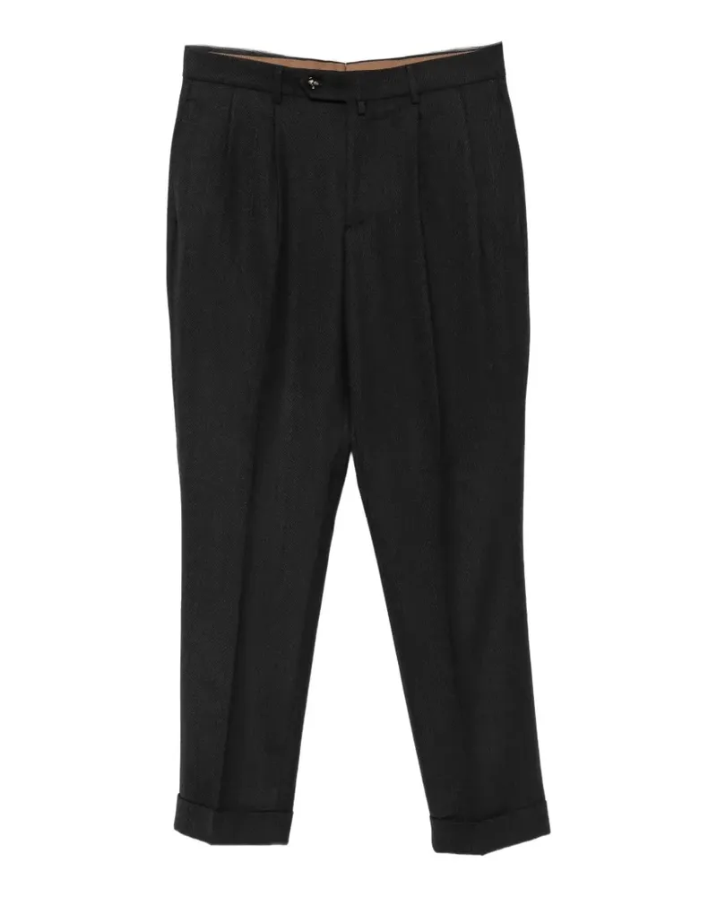 Berwich Nev Straight-Leg-Hose mit Falten - Schwarz Schwarz