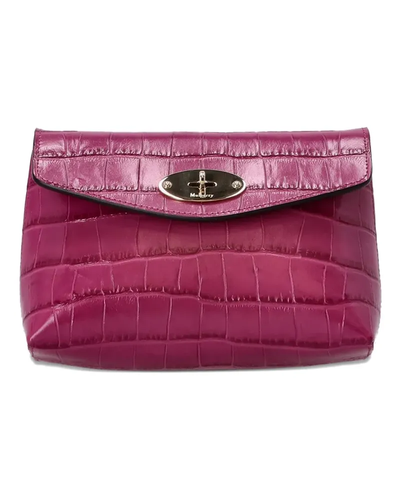 Mulberry Darley Kosmetiktasche mit Kroko-Effekt - Rosa Rosa