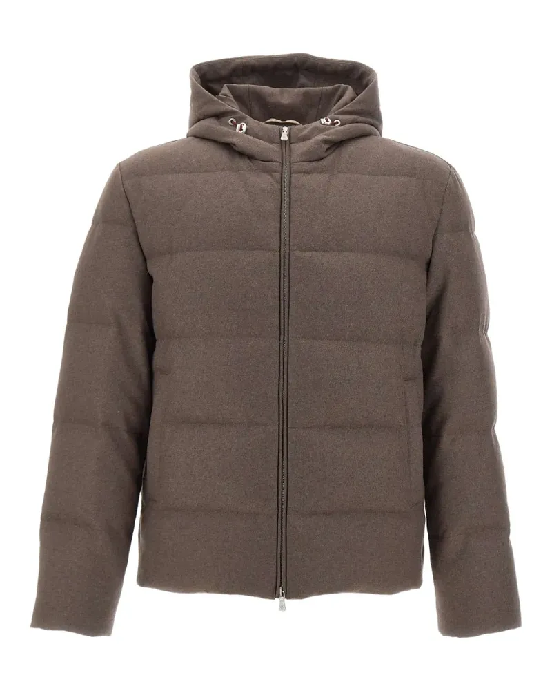 Eleventy Gesteppte Daunenjacke aus Kaschmir - Braun Braun