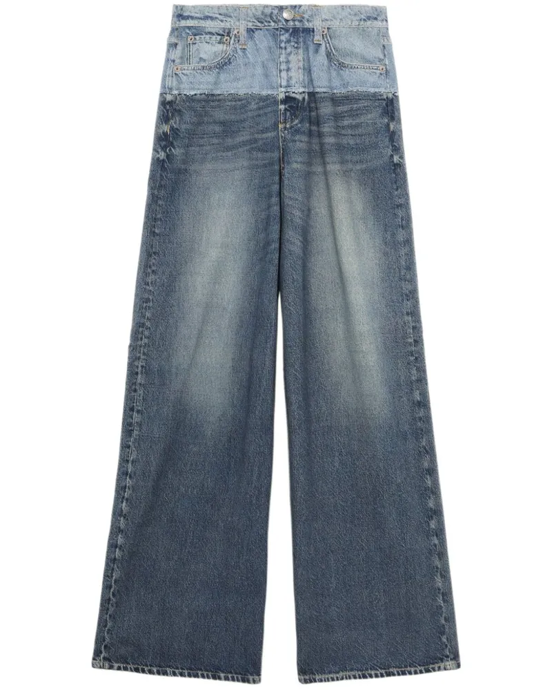 Rag & Bone Wide-Leg-Jeans mit zweifarbigen Einsätzen - Blau Blau