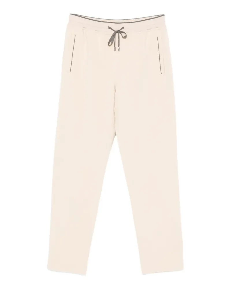 Stefano Ricci logo-embroidered drawstring track pants - Nude Nude