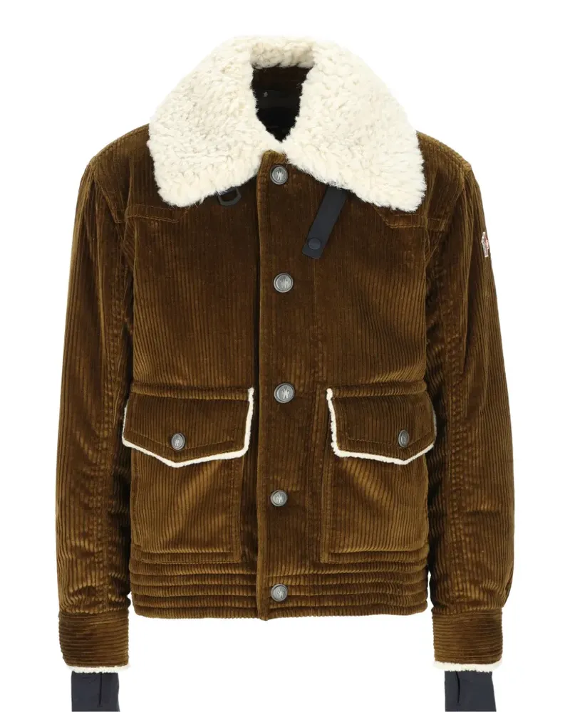Moncler Givrand Bomberjacke aus Cord mit Shearling-Besatz - Braun Braun