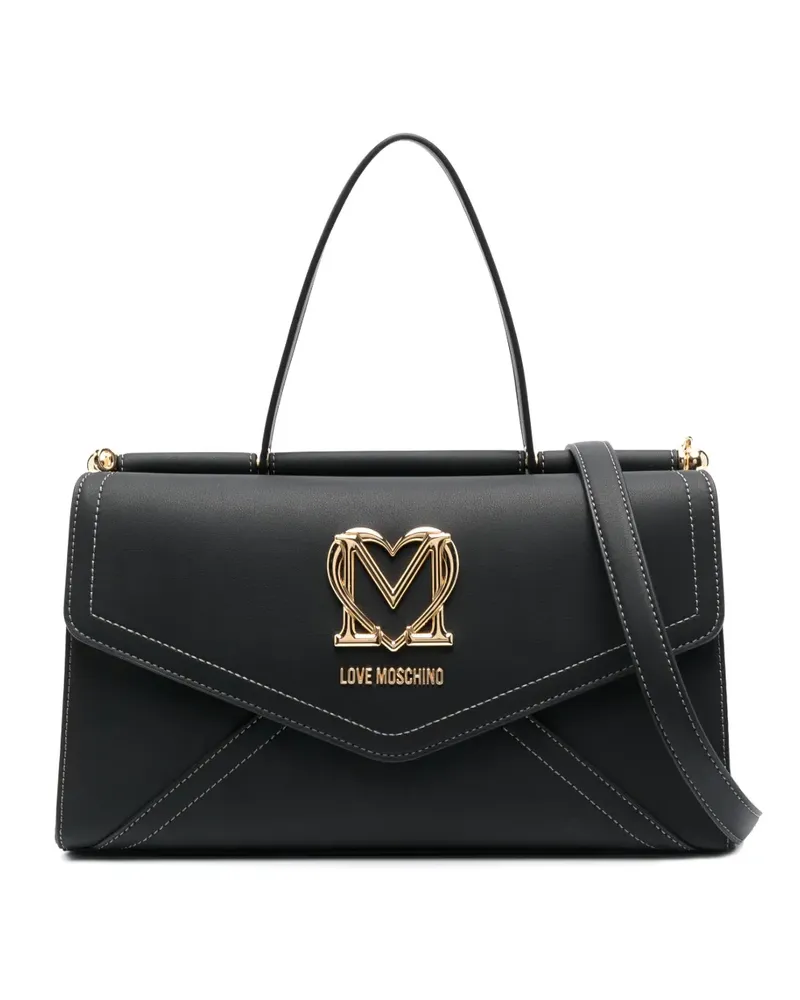 Moschino Tasche mit Logo-Schild - Schwarz Schwarz