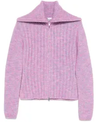 Ganni Cardigan mit Reißverschluss Rosa