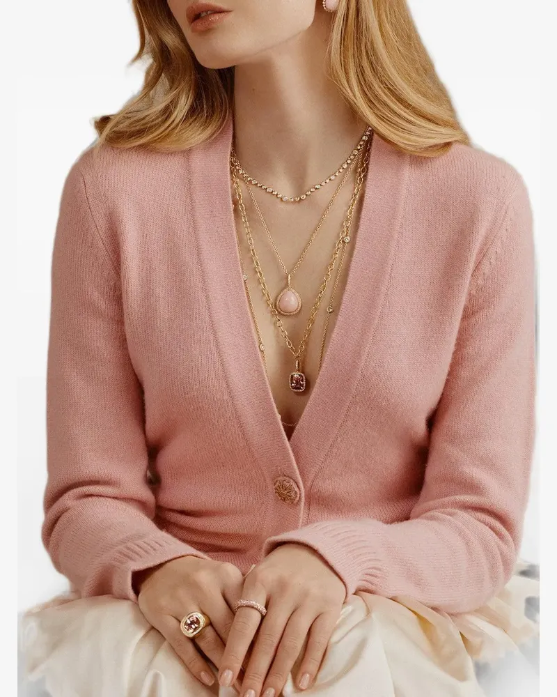 Octavia Elizabeth tourmaline and diamond pendant - Gold Gold