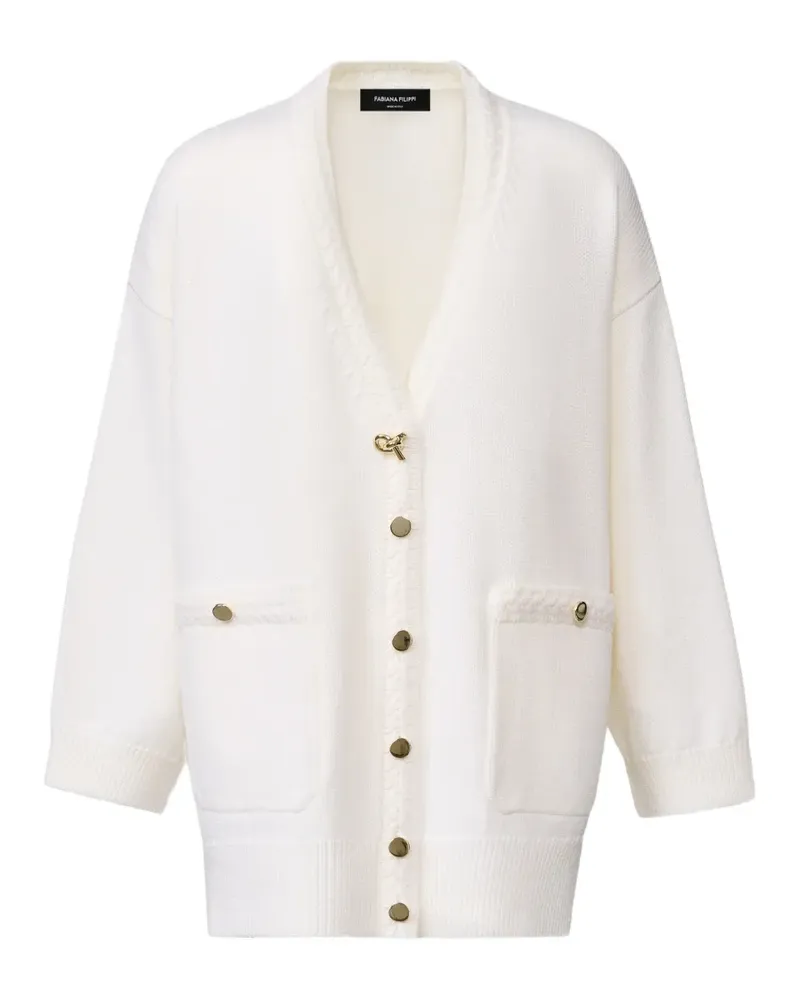 Fabiana Filippi Cardigan mit V-Ausschnitt - Weiß Weiß