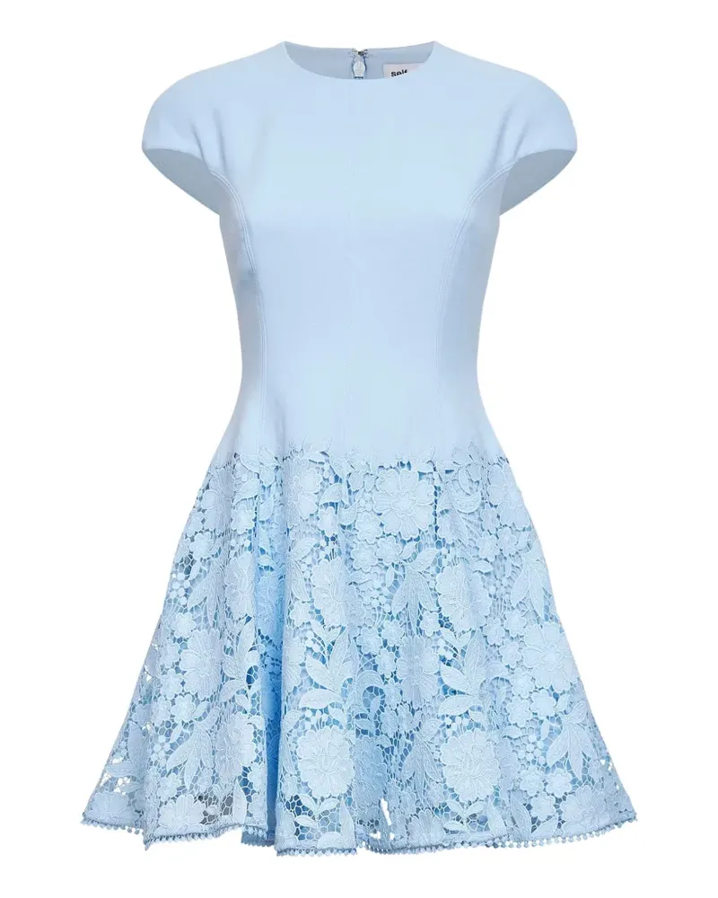 Self-Portrait macramé lace mini dress - Blau Blau