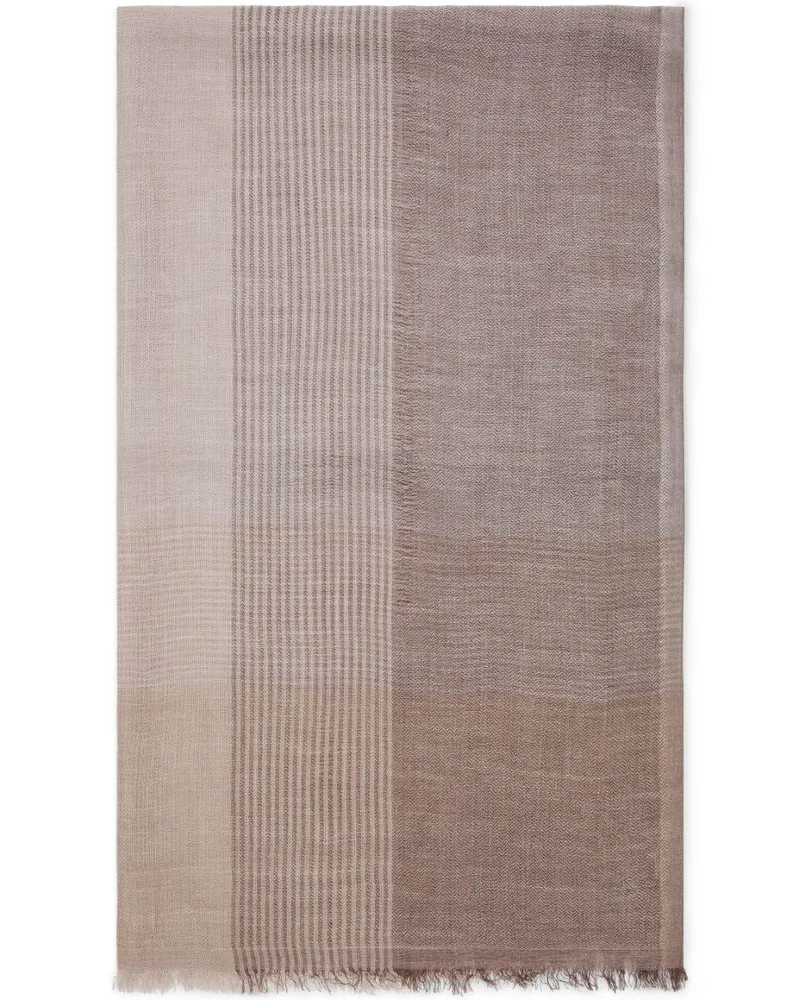 Brunello Cucinelli Gestreifter Schal - Nude Nude