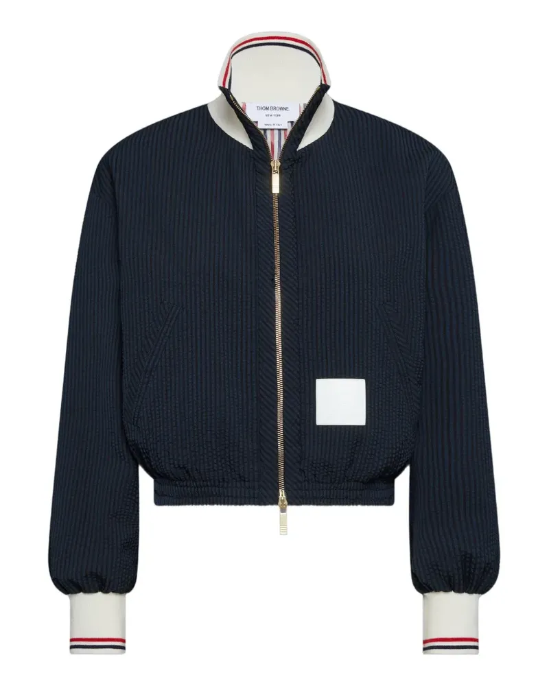 Thom Browne Jacke mit Reißverschluss-Patch - Grau Grau