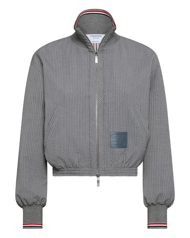 Thom Browne Jacke mit Reißverschluss-Patch - Grau Grau
