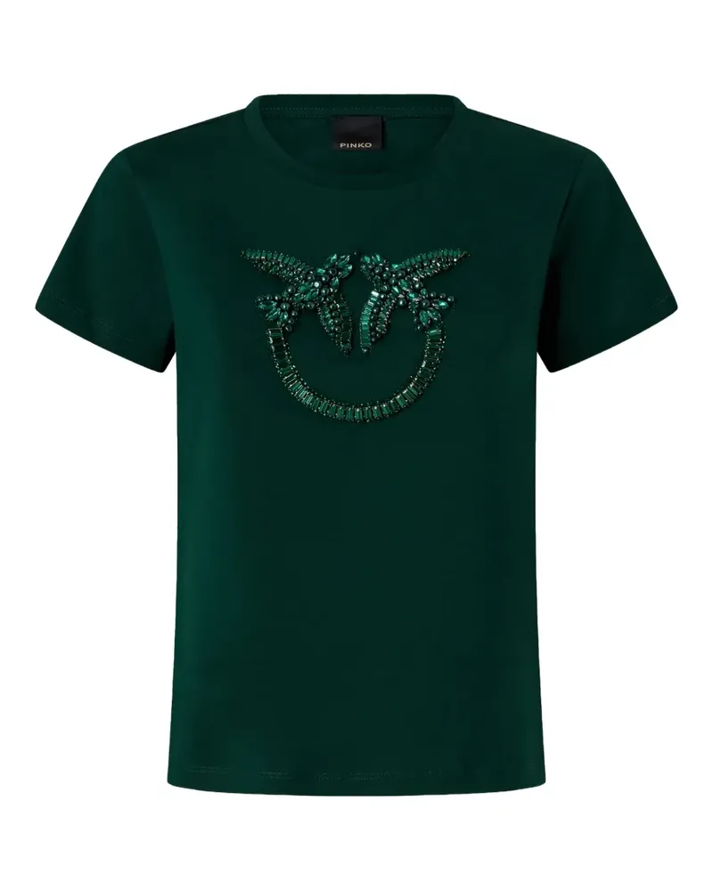 Pinko T-Shirt mit verziertem Logo - Grün Grün