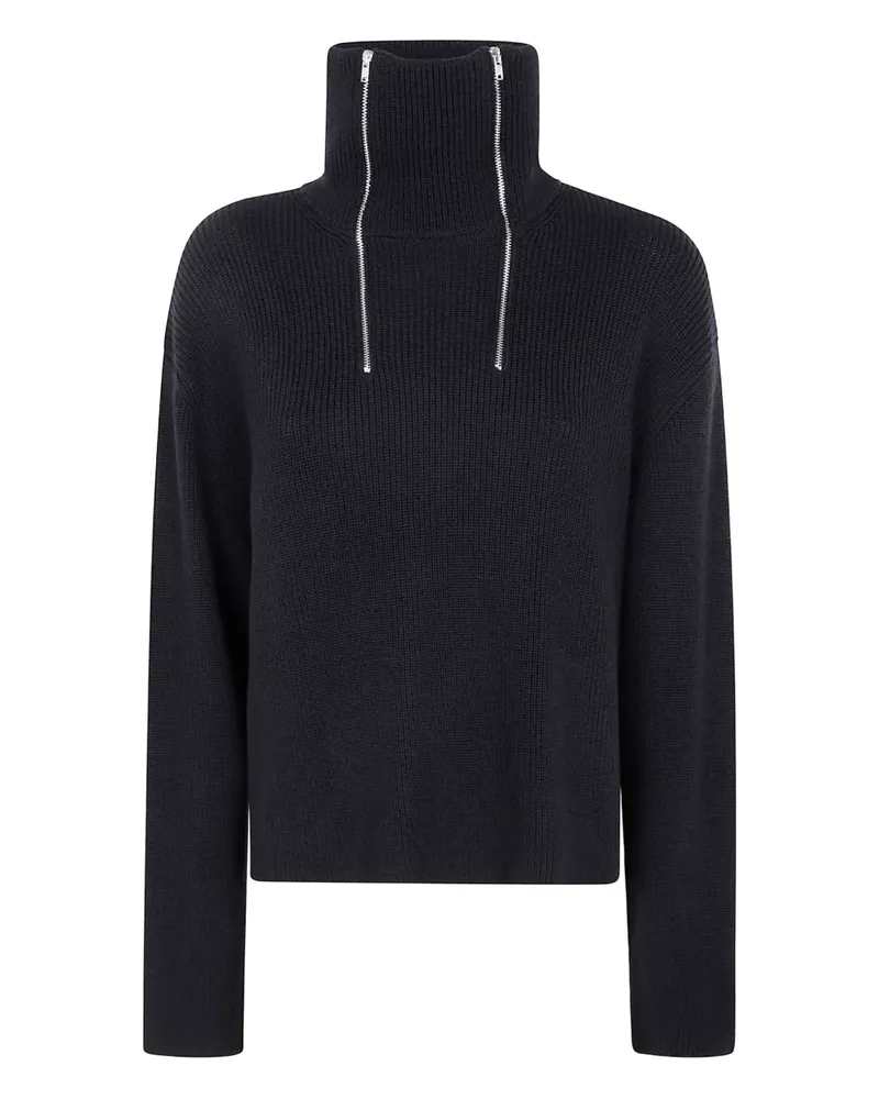 Pier Antonio Gaspari Rollkragenpullover mit Reißverschluss - Schwarz Schwarz