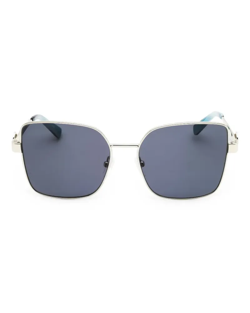 Longchamp Sonnenbrille mit eckigem Gestell - Silber Silber