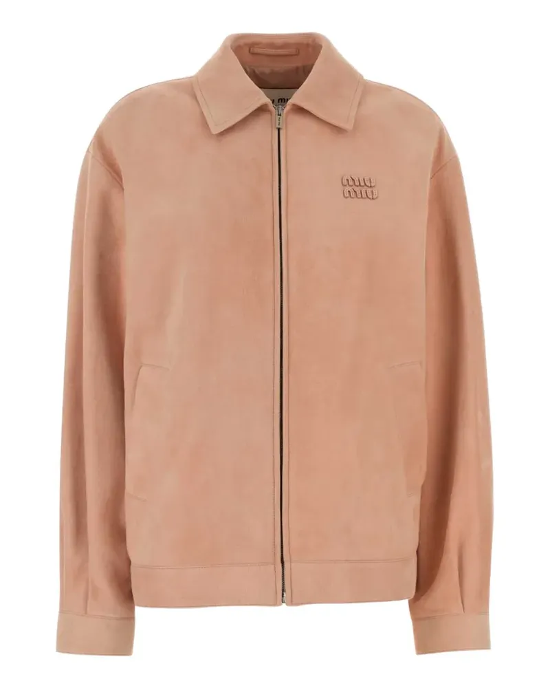 Miu Miu waxed suede blouson jacket - Rosa Rosa