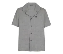 Kurzärmeliges Hemd mit Prince of Wales-Karo - Schwarz