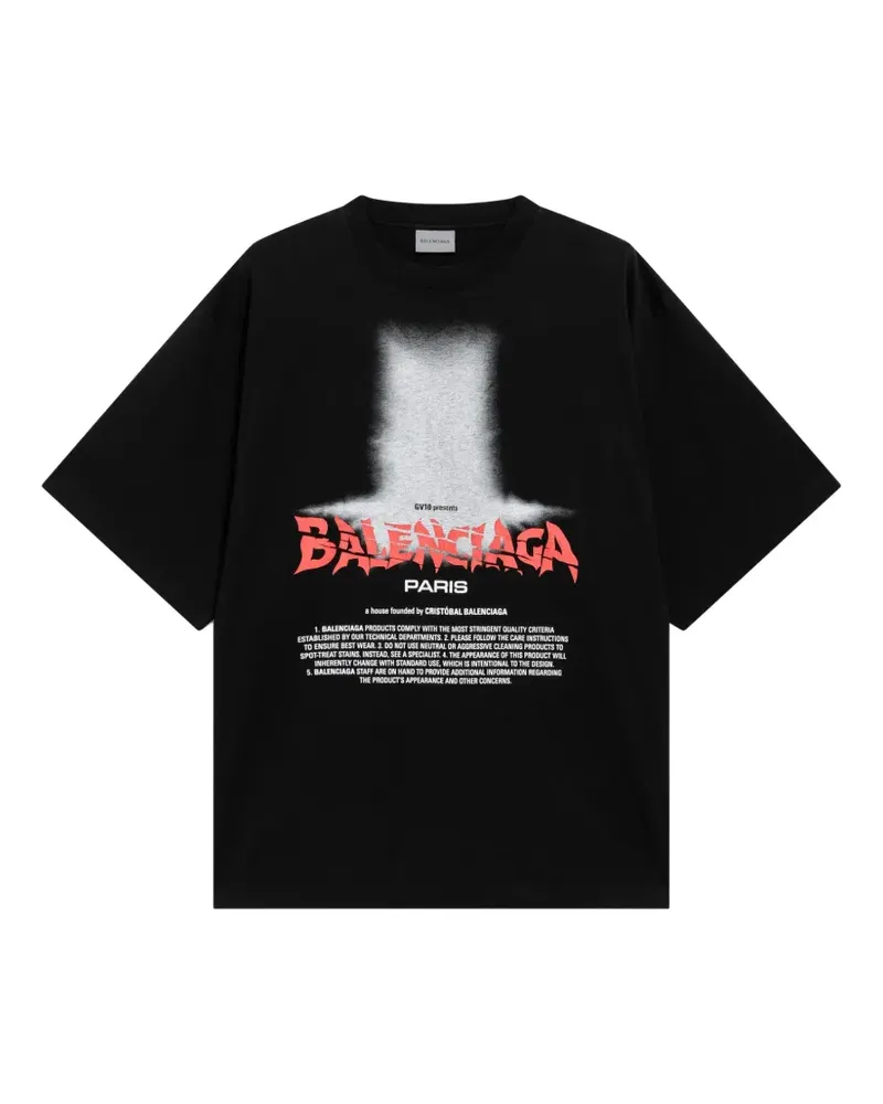 Balenciaga graphic-print oversized T-shirt - Schwarz Schwarz