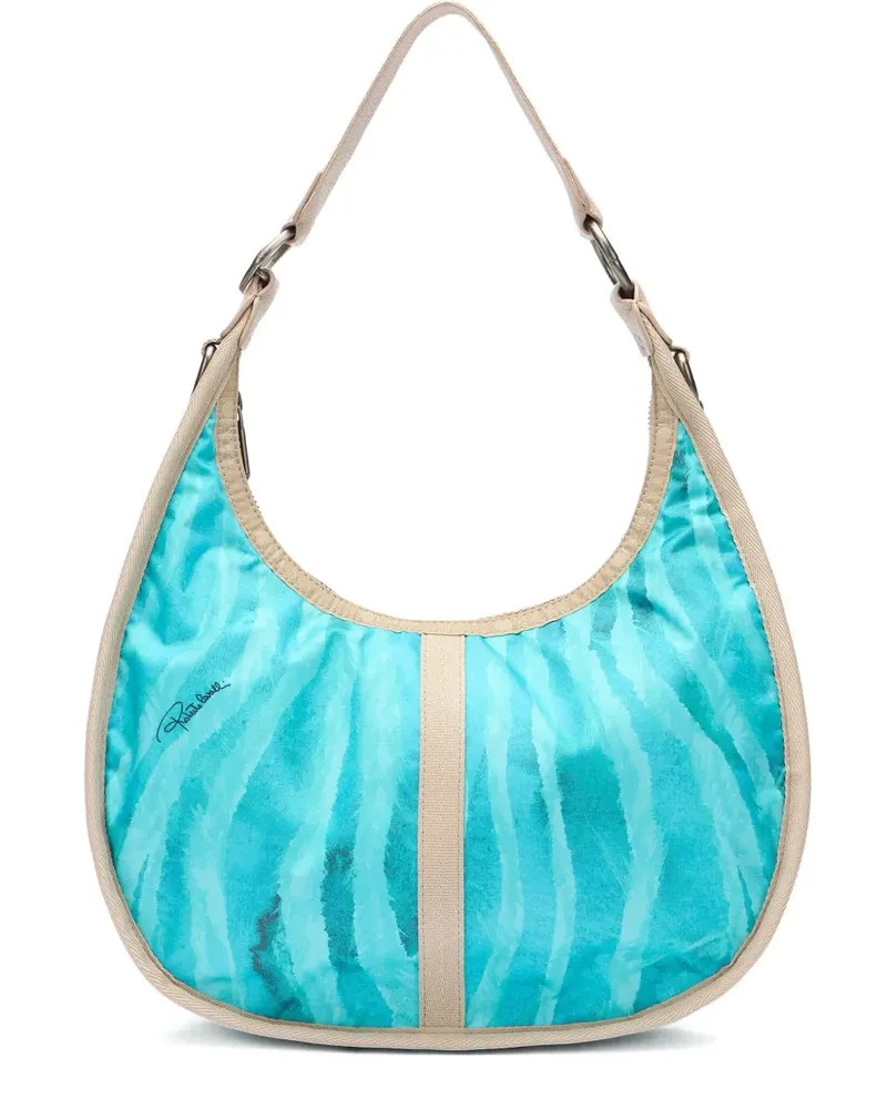 Roberto Cavalli Schultertasche mit Zebra-Print - Blau Blau