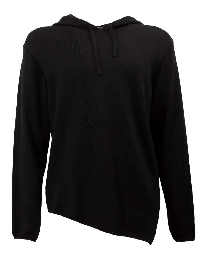 Comme des Garçons asymmetric-hem hoodie - Schwarz Schwarz