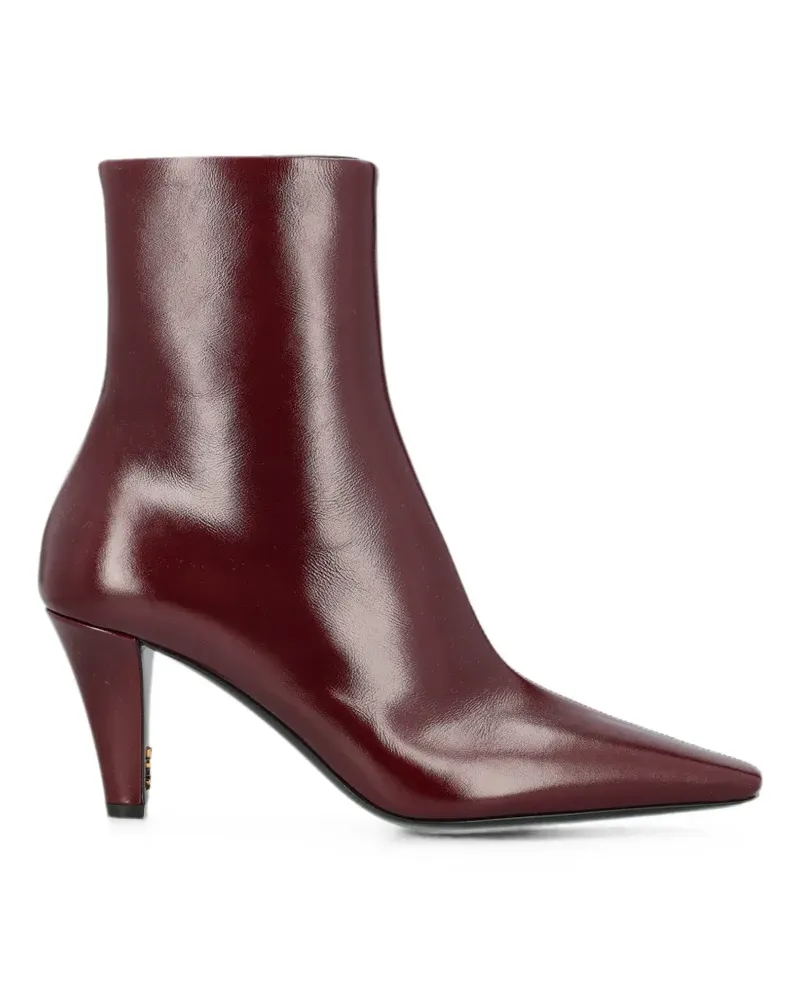Saint Laurent Jill booties in smooth leather - Rot Rot