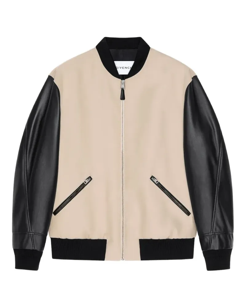 Givenchy Materialmix Blouson mit  Paris-Stickerei - Schwarz Schwarz