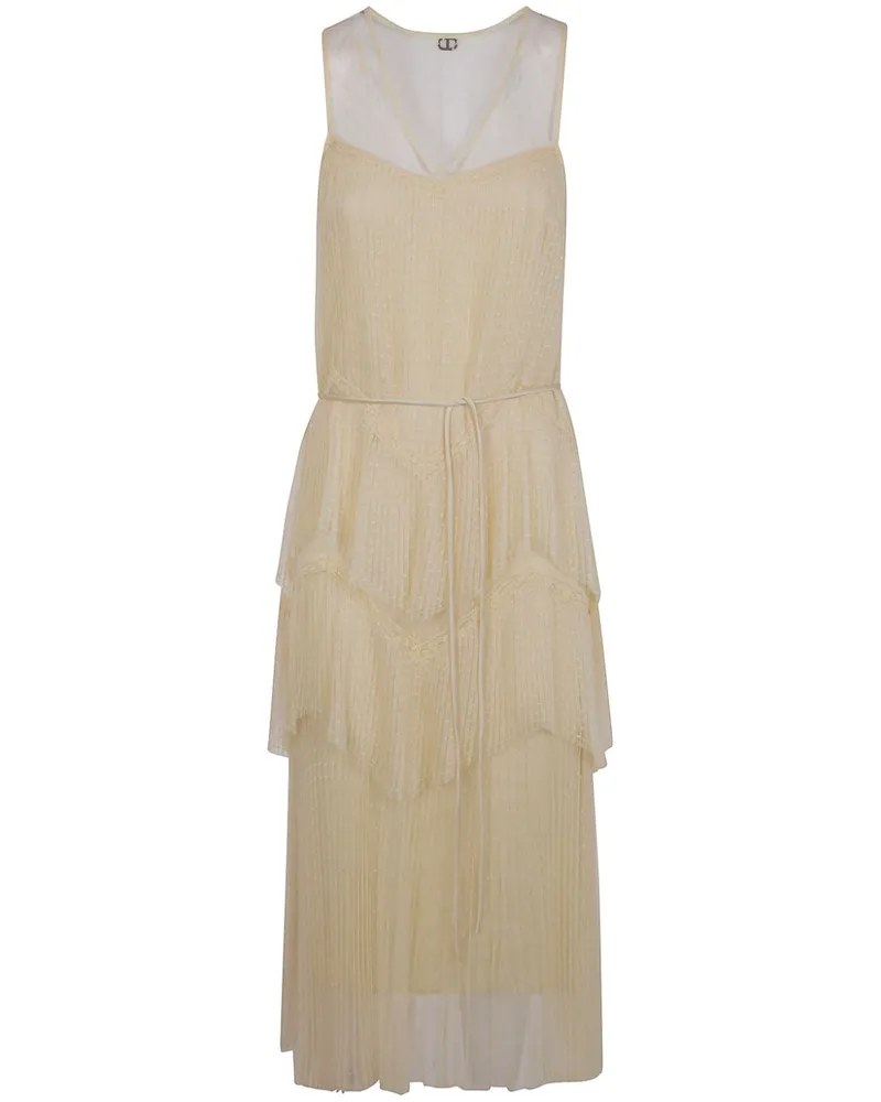 Twin-Set Midikleid in Colour-Block-Optik - Nude Nude