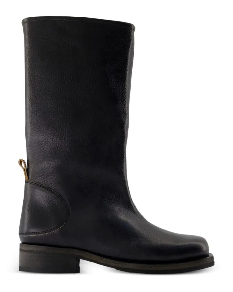 Our Legacy Haul Camion almond toe leather boots - Schwarz Schwarz