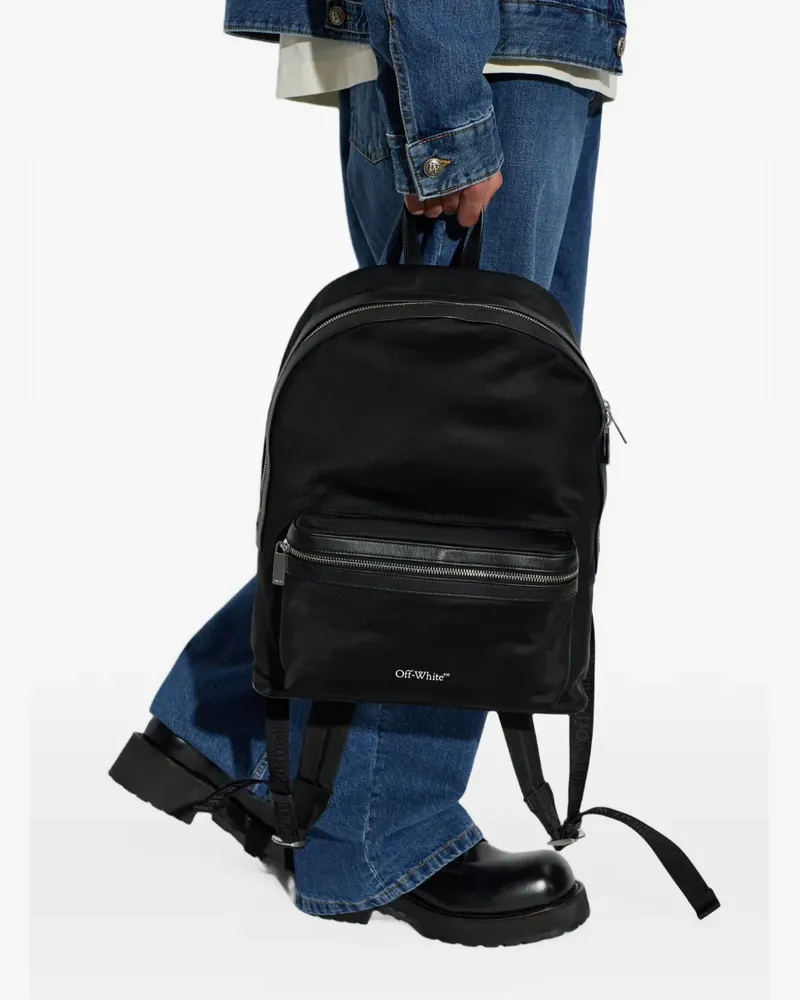 OFF-WHITE logo-print backpack - Schwarz Schwarz
