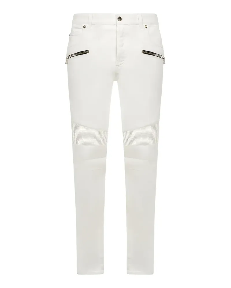 Balmain Jeans mit gerippten Einsätzen - Weiß Weiß