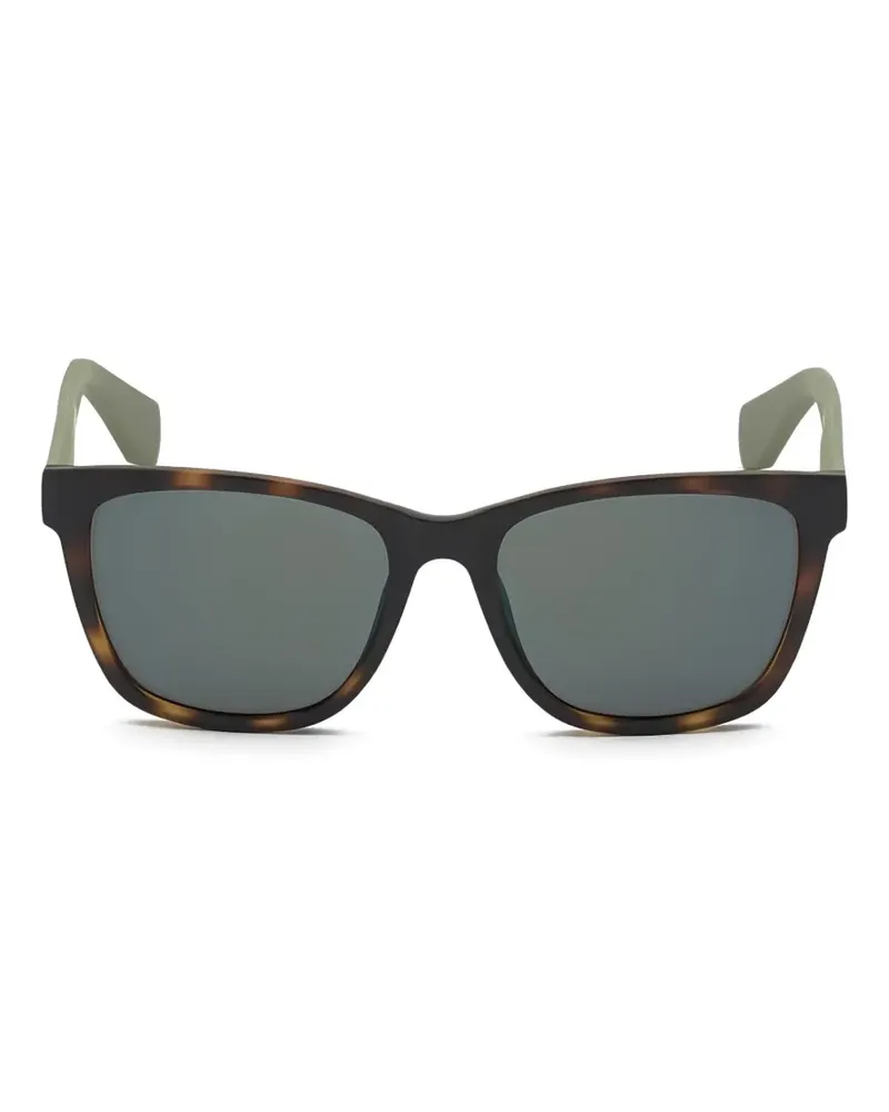 adidas tortoiseshell-effect rectangle-frame sunglasses - Braun Braun