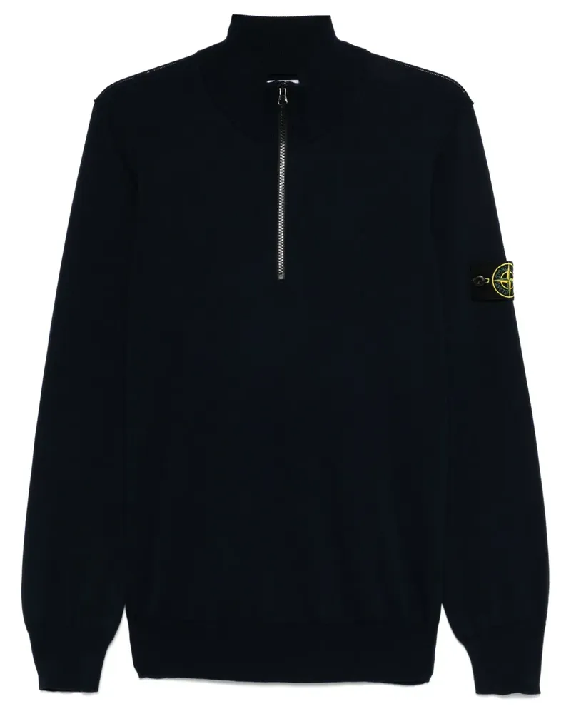 Stone Island Pullover mit Kompass-Patch - Blau Blau