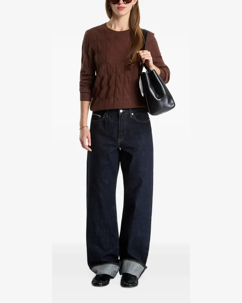 Tommy Hilfiger Pullover mit Zopfmuster - Braun Braun