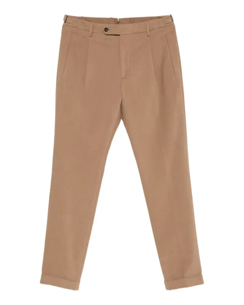 Berwich Long Straight-Leg-Hose mit Falten - Braun Braun