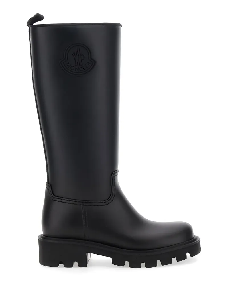 Moncler logo-patch slip-on boots - Schwarz Schwarz