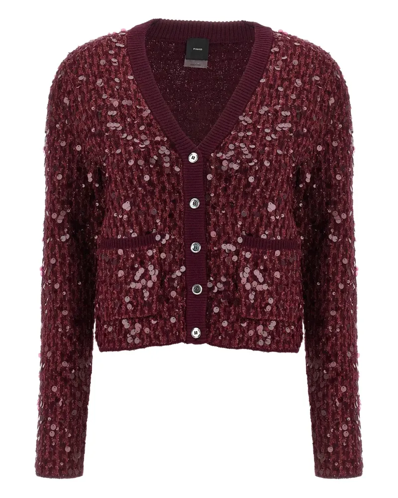 Pinko Cardigan mit Pailletten - Rot Rot