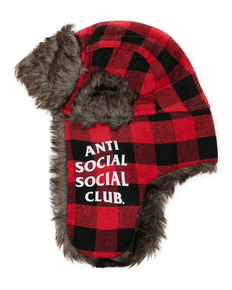 Anti Social Social Club Trapper Hut aus Flanell - Rot Rot