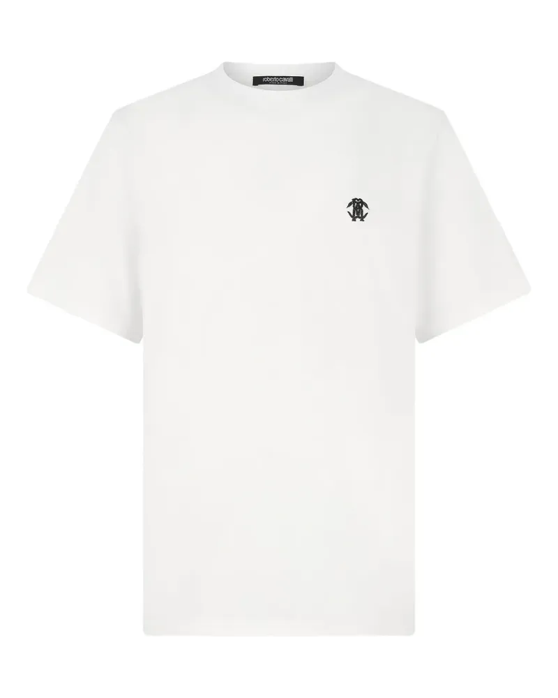 Roberto Cavalli T-Shirt mit Logo-Stickerei - Weiß Weiß