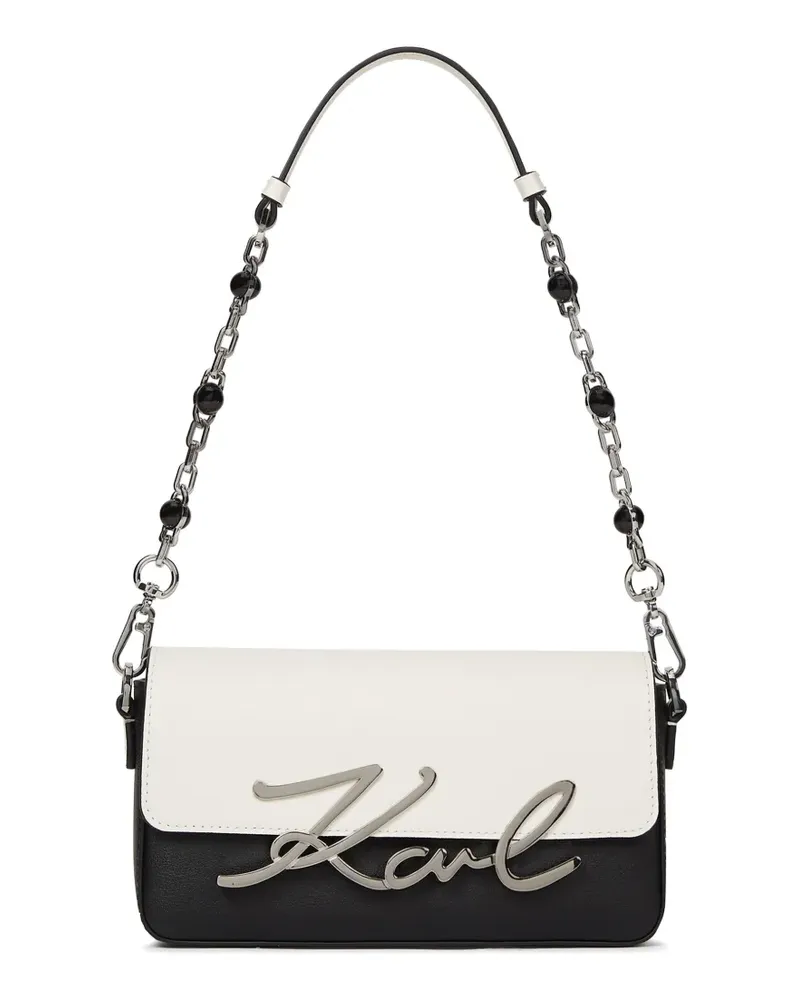 Karl Lagerfeld K/Signature bead-embellished shoulder bag - Schwarz Schwarz