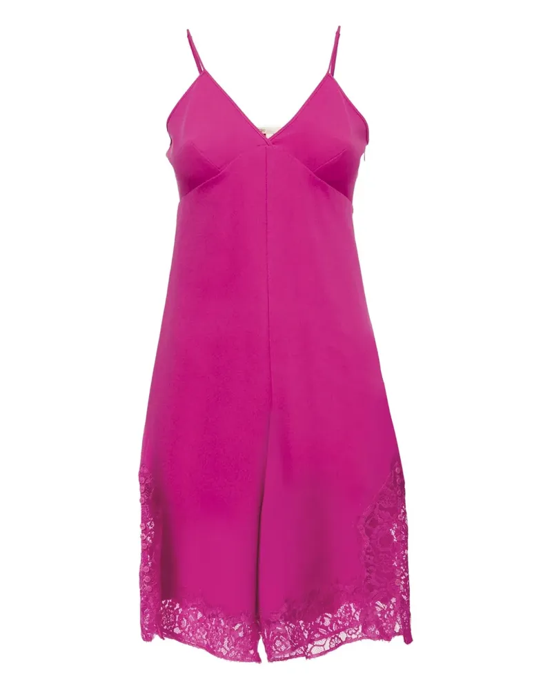 Maje Playsuit mit Spitzenbesatz - Rosa Rosa