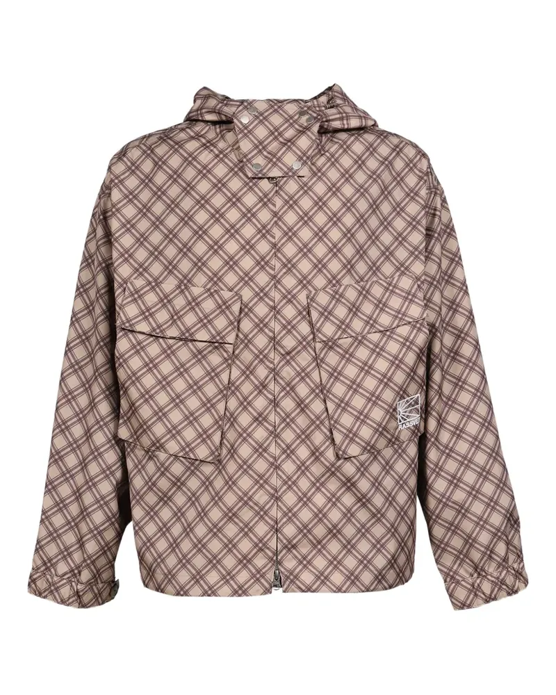 PACCBET RASSVET tartan-pattern hooded jacket - Braun Braun