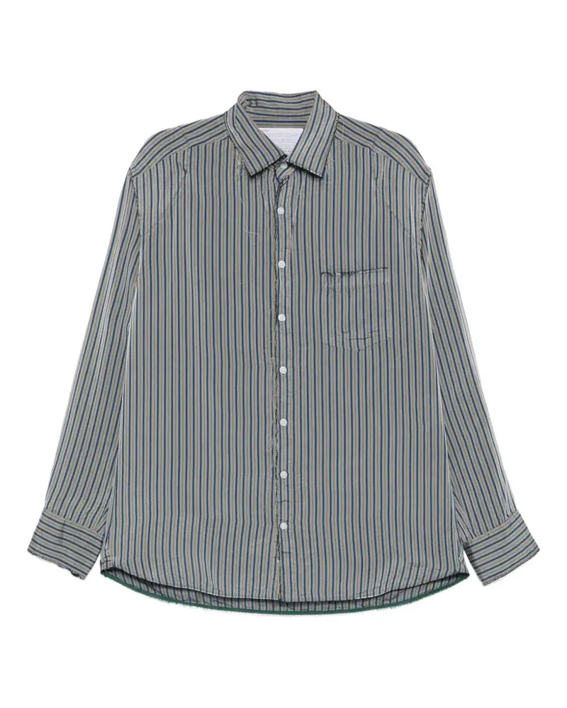 kolor striped-pattern shirt - Grau Grau