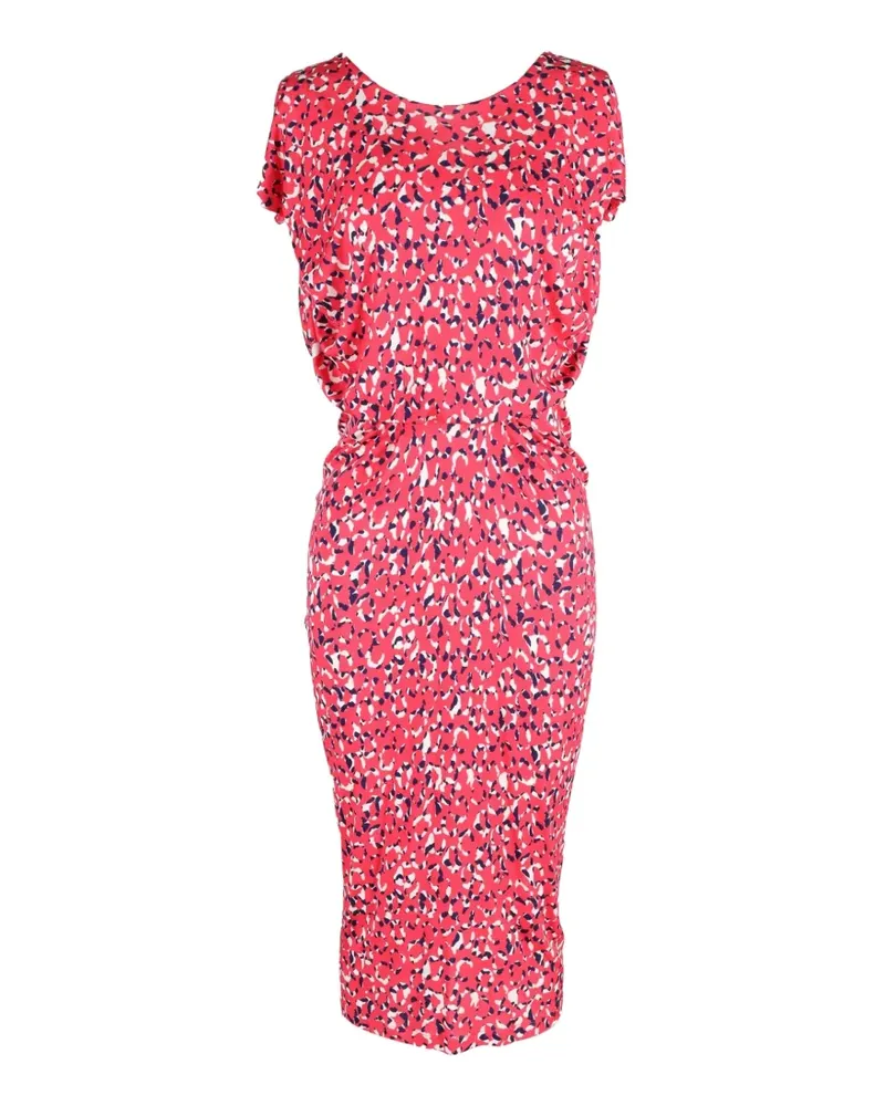 Saloni printed pleated midi dress - Rot Rot