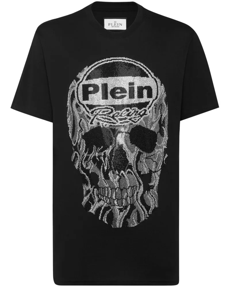 Philipp Plein Strass Skull T-Shirt - Schwarz Schwarz