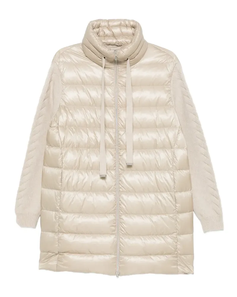 Herno quilted panelled zip-up coat - Nude Nude
