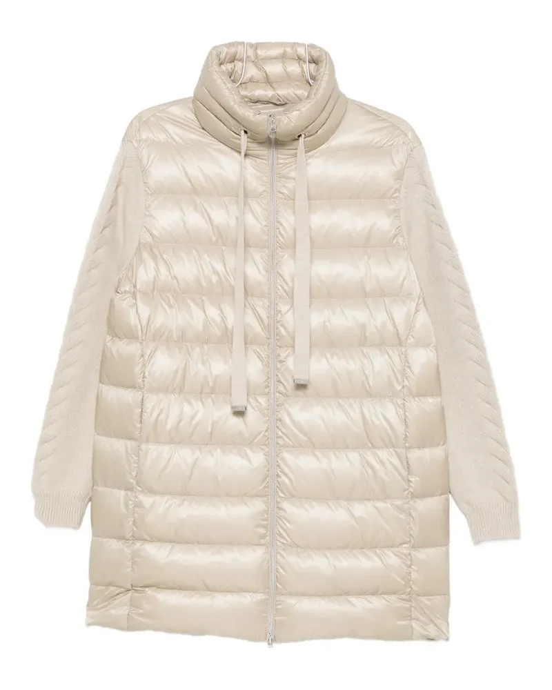 Herno quilted panelled zip-up coat - Nude Nude