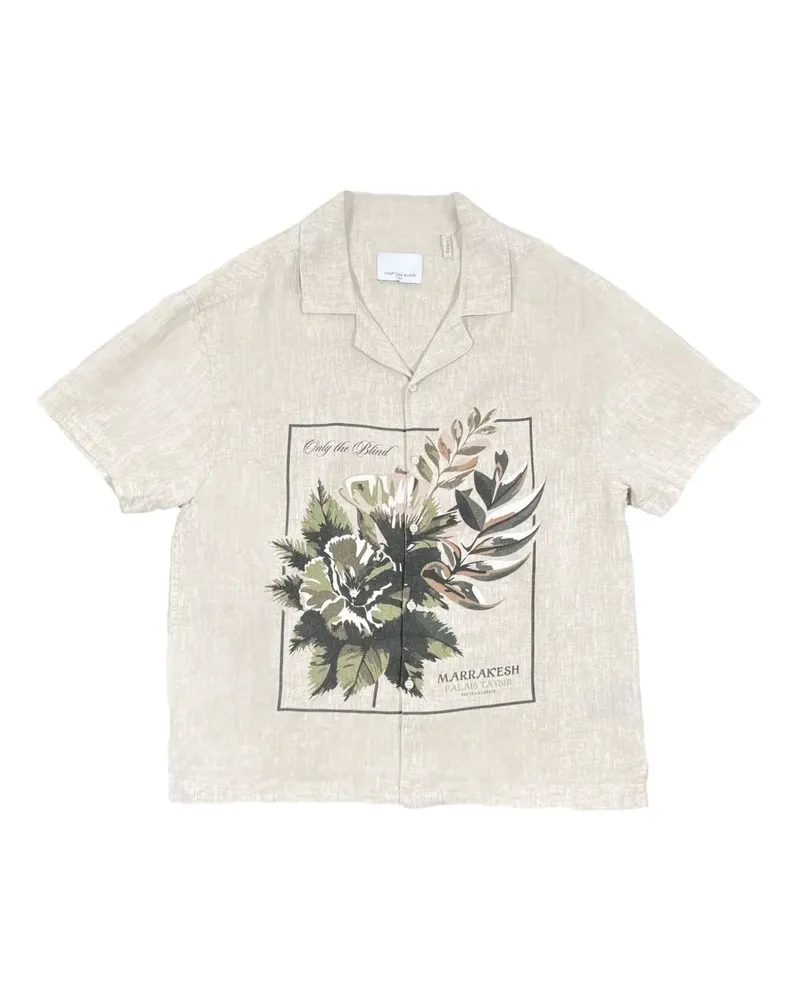 ONLY THE BLIND Botanical Leinenhemd - Nude Nude