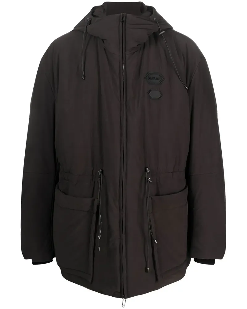 OFF-WHITE Gefütterte Jacke mit Logo-Patch - Schwarz Schwarz