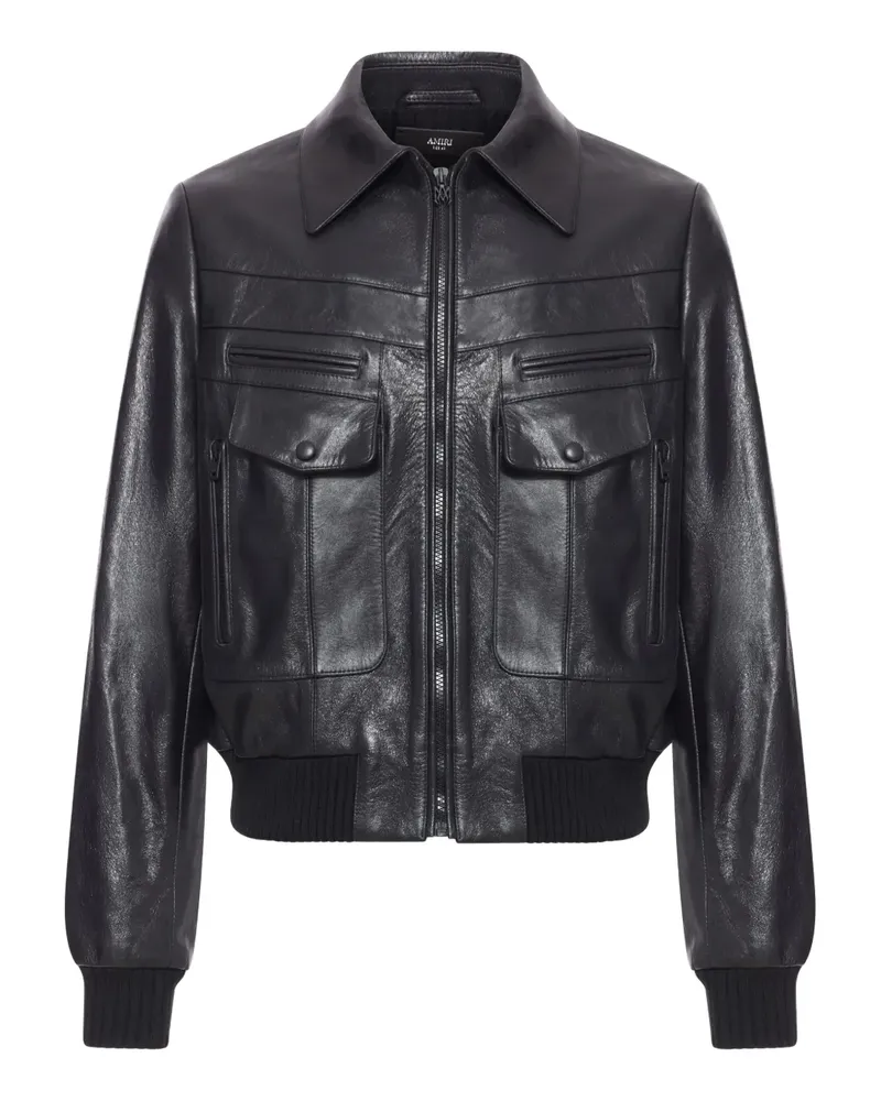 Amiri multi-pockets leather jacket - Schwarz Schwarz