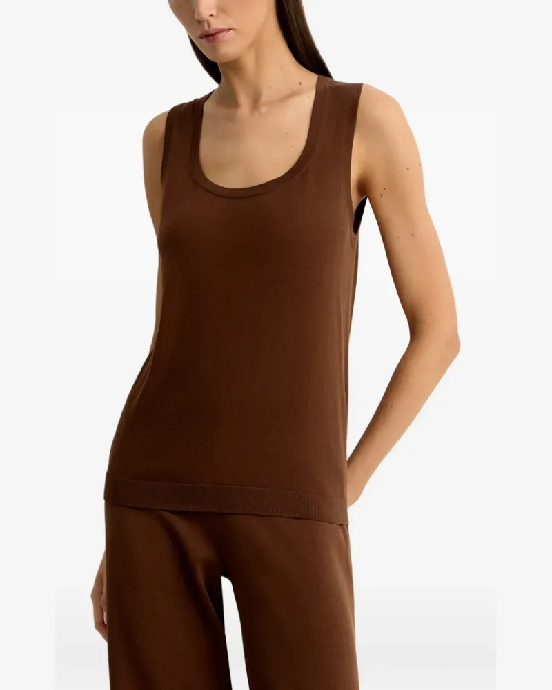 12 STOREEZ Trägershirt mit U-Ausschnitt - Braun Braun